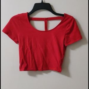 Red crop top